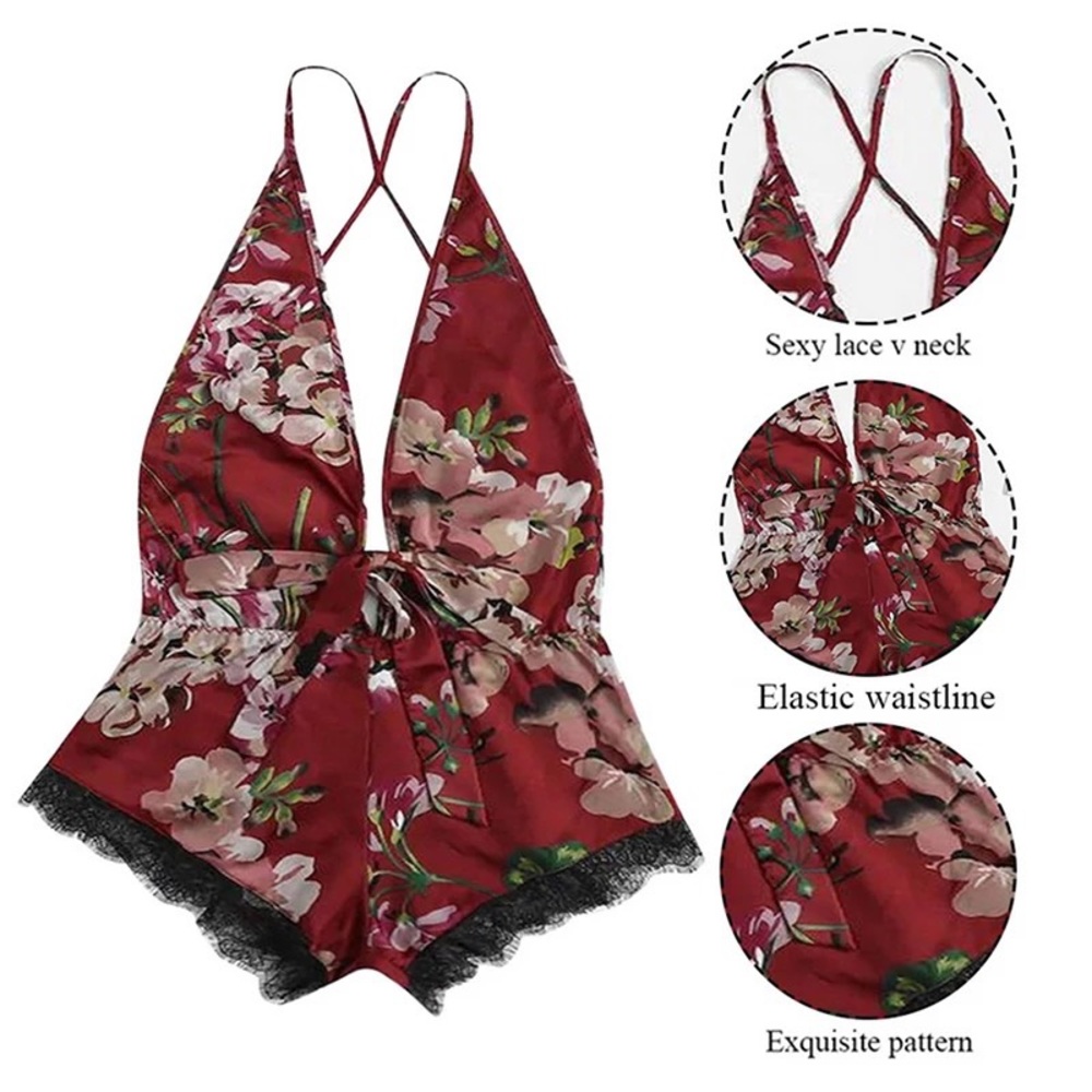 BRAND NEW! Silk Floral Sleepwear - Jumpsuit